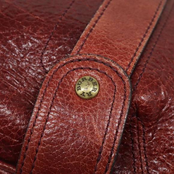 BURBERRY Shoulder Bag Leather Red Auth ti2068 - Picture 10 of 16